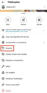 como desarquivar fotos do Instagram